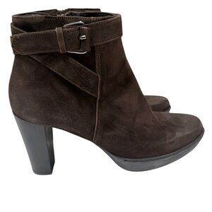 Cordani Brown Leather Ankle Boots Buckle Strap Made in Italy Size 39